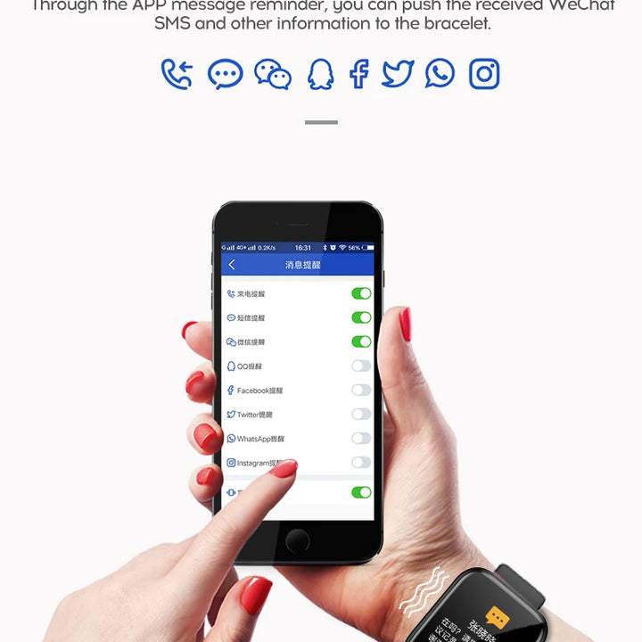 Bracelet Smart Watch Men Women Bluetooth Connected